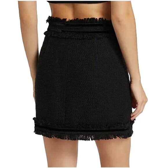 Cinq à Sept Women's Black Christie Tweed Mini Skirt Size 12 - Picture 2 of 12